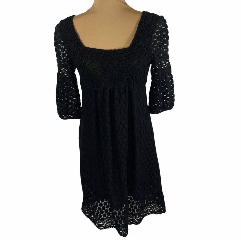 Anthropologie Solitaire Black Polka Dot Dress, Size Small